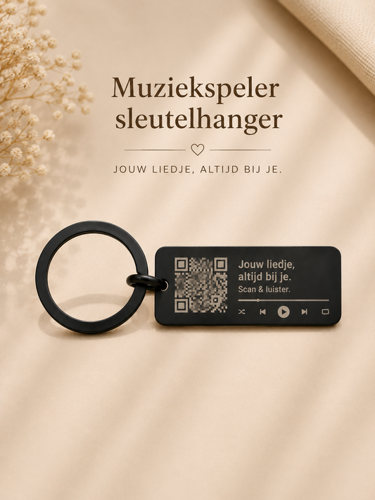 Close-up muziekspeler sleutelhanger detail met knoppen en scherm