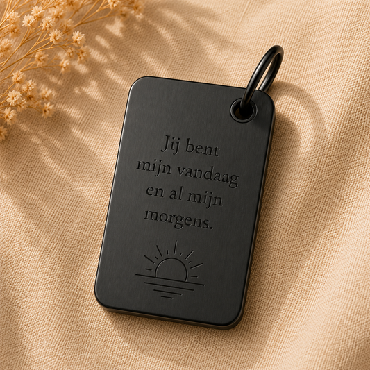 Rechthoekige ID tag goud detailweergave