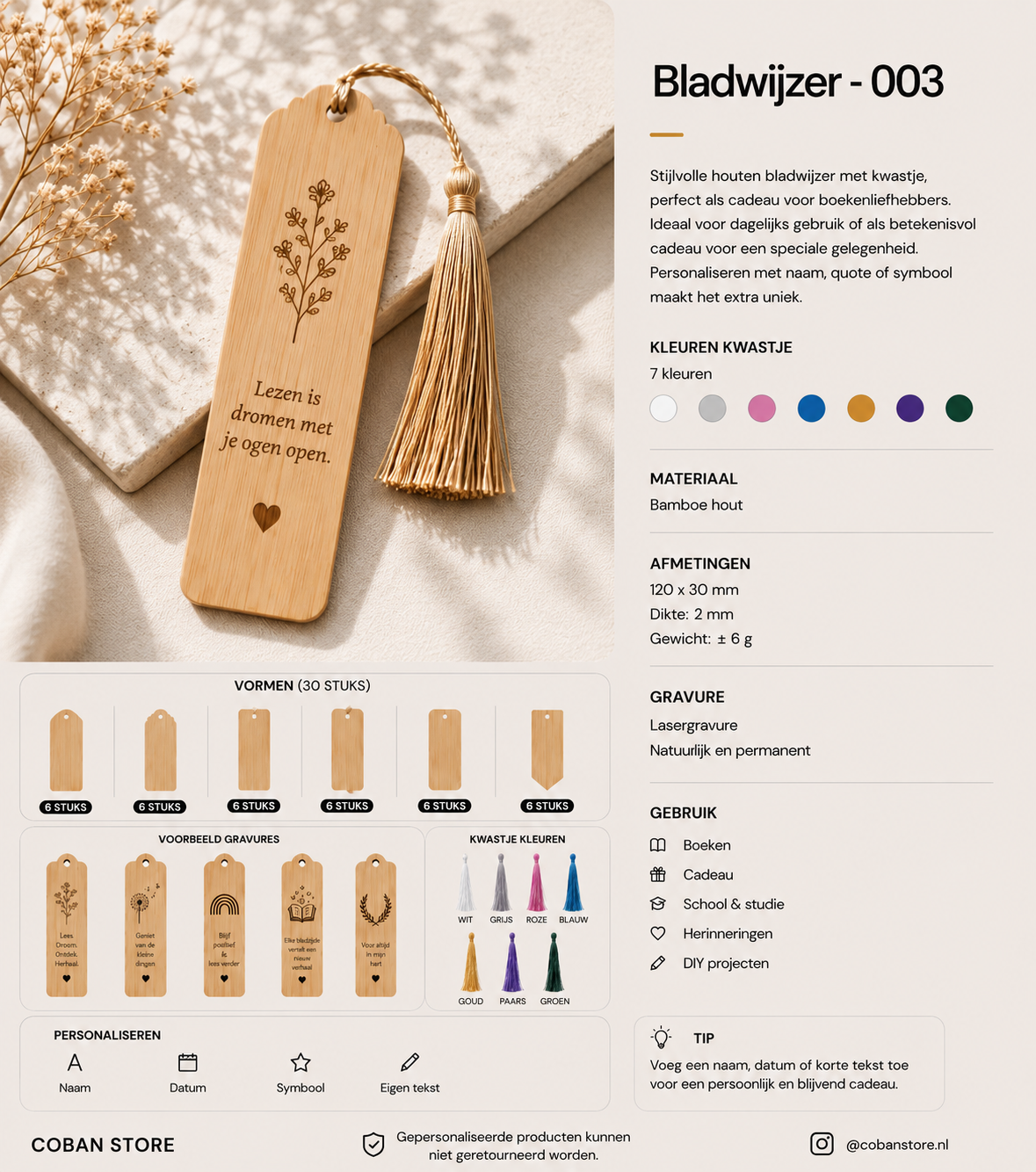Bamboe bladwijzer cadeaupresentatie
