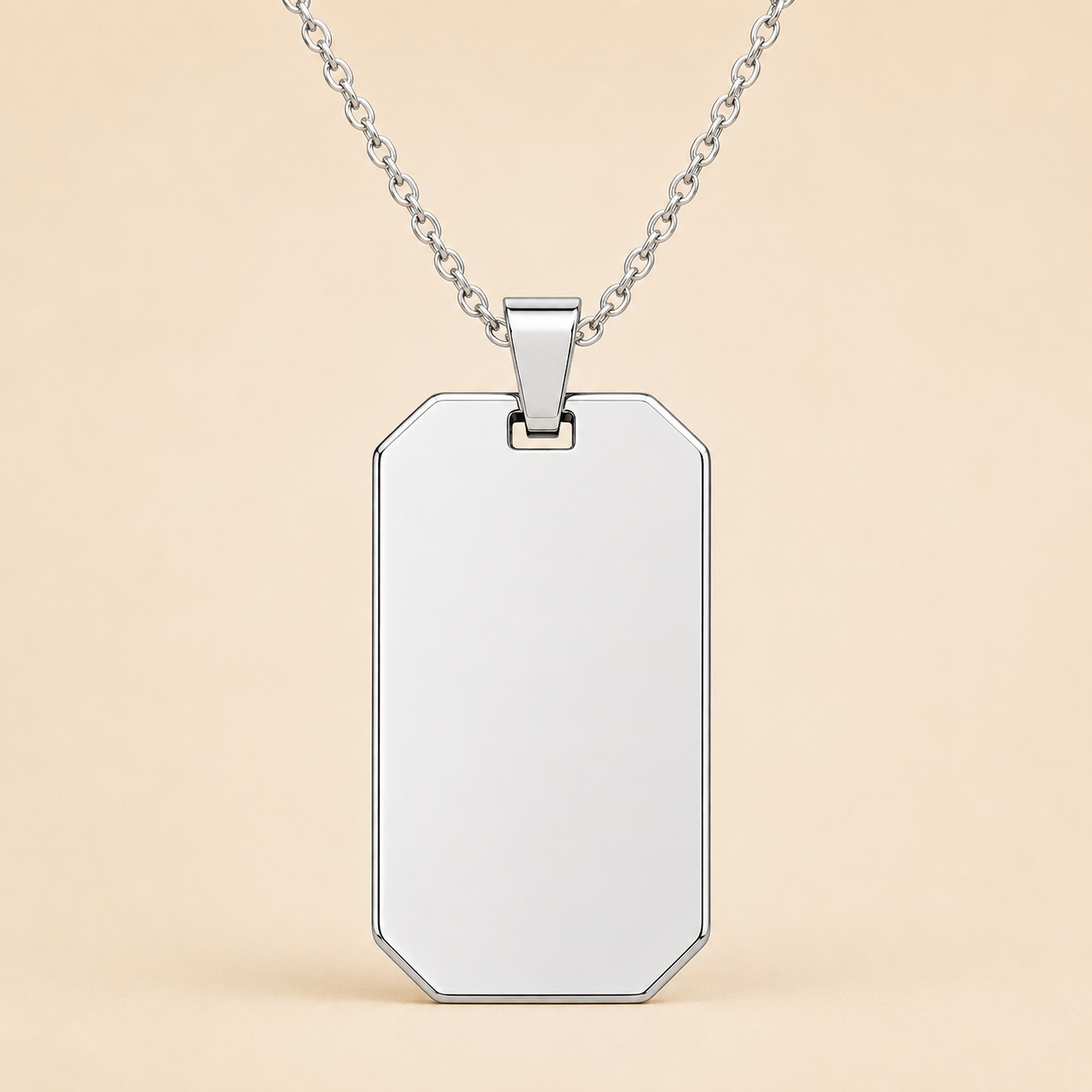 ID tag hanger RVS met ketting weergave