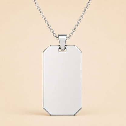 ID tag hanger RVS met ketting weergave