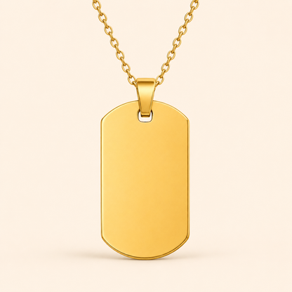 Dog tag hanger RVS goud klein cadeaupresentatie