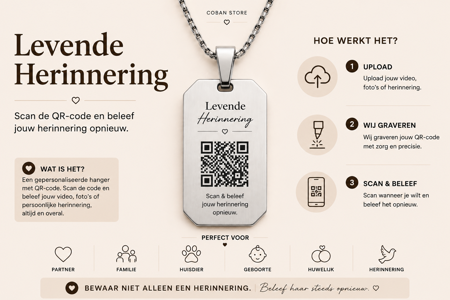 Levende Herinnering productweergave met ketting