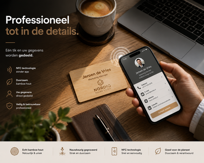NFC houten kaartje cadeaupresentatie