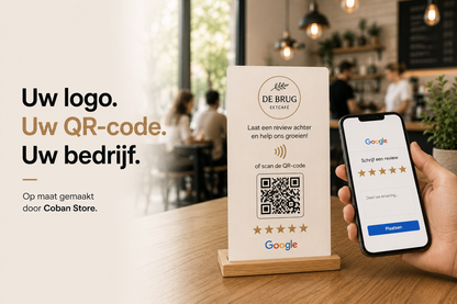 Tafelstandaard met QR code detail