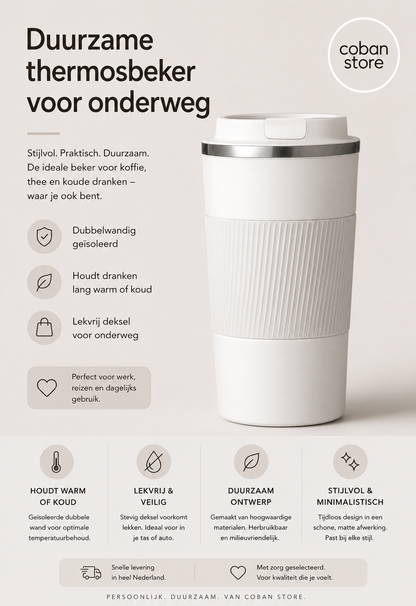 Thermosbeker productweergave met deksel