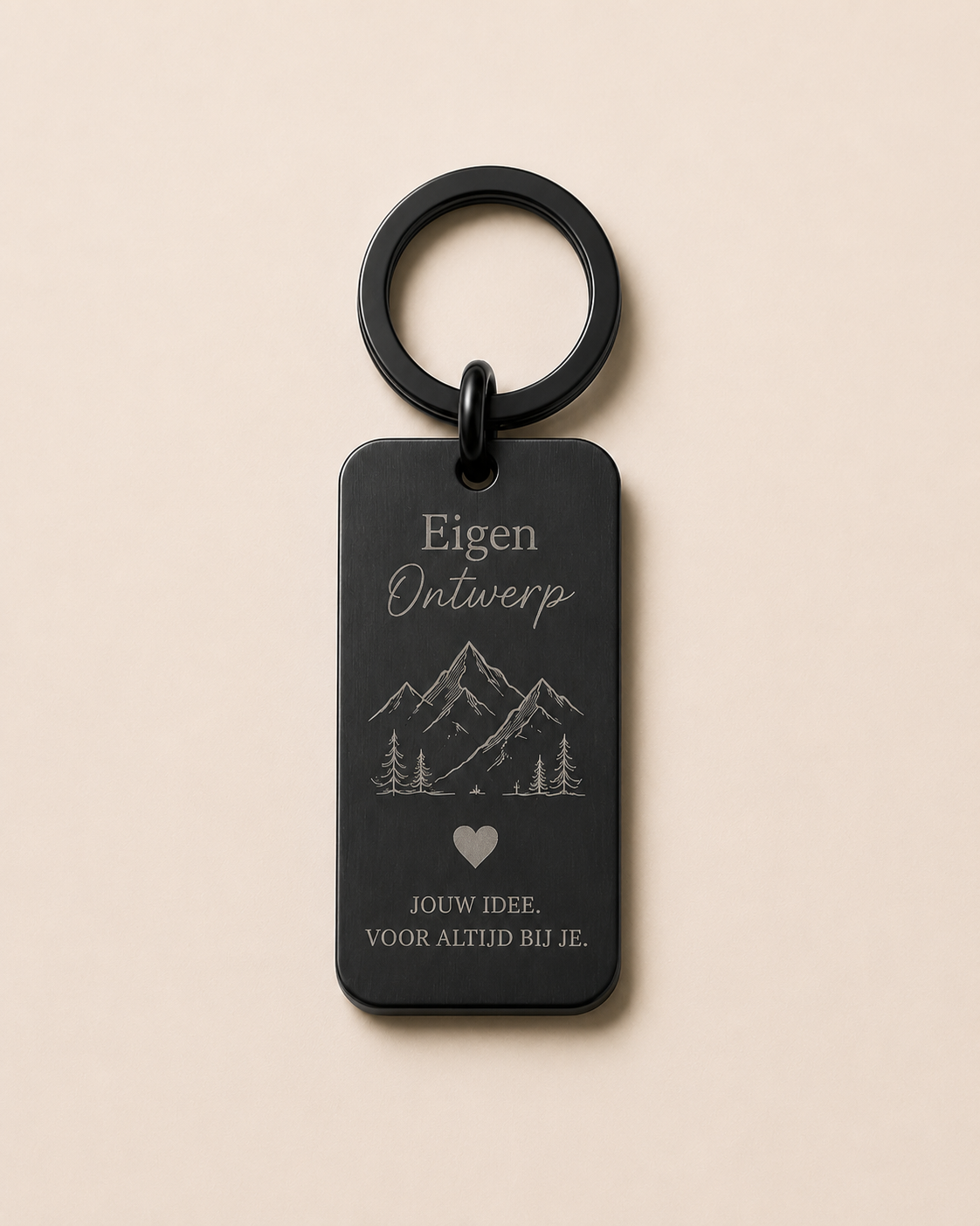 RVS hanger met eigen ontwerp of logo gravure en ketting