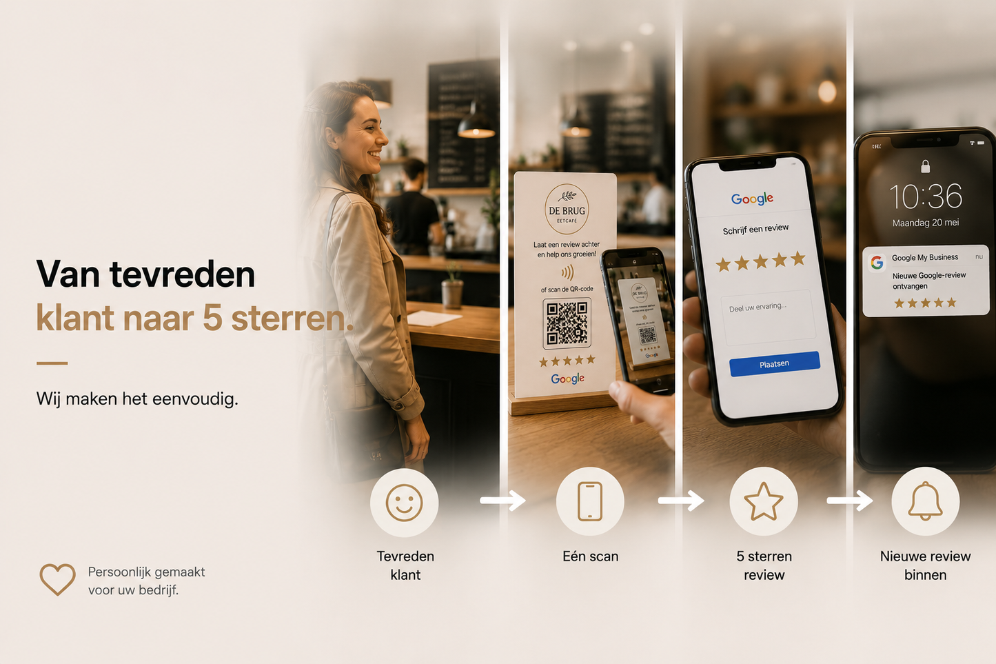 Tafelstandaard productafbeelding met logo
