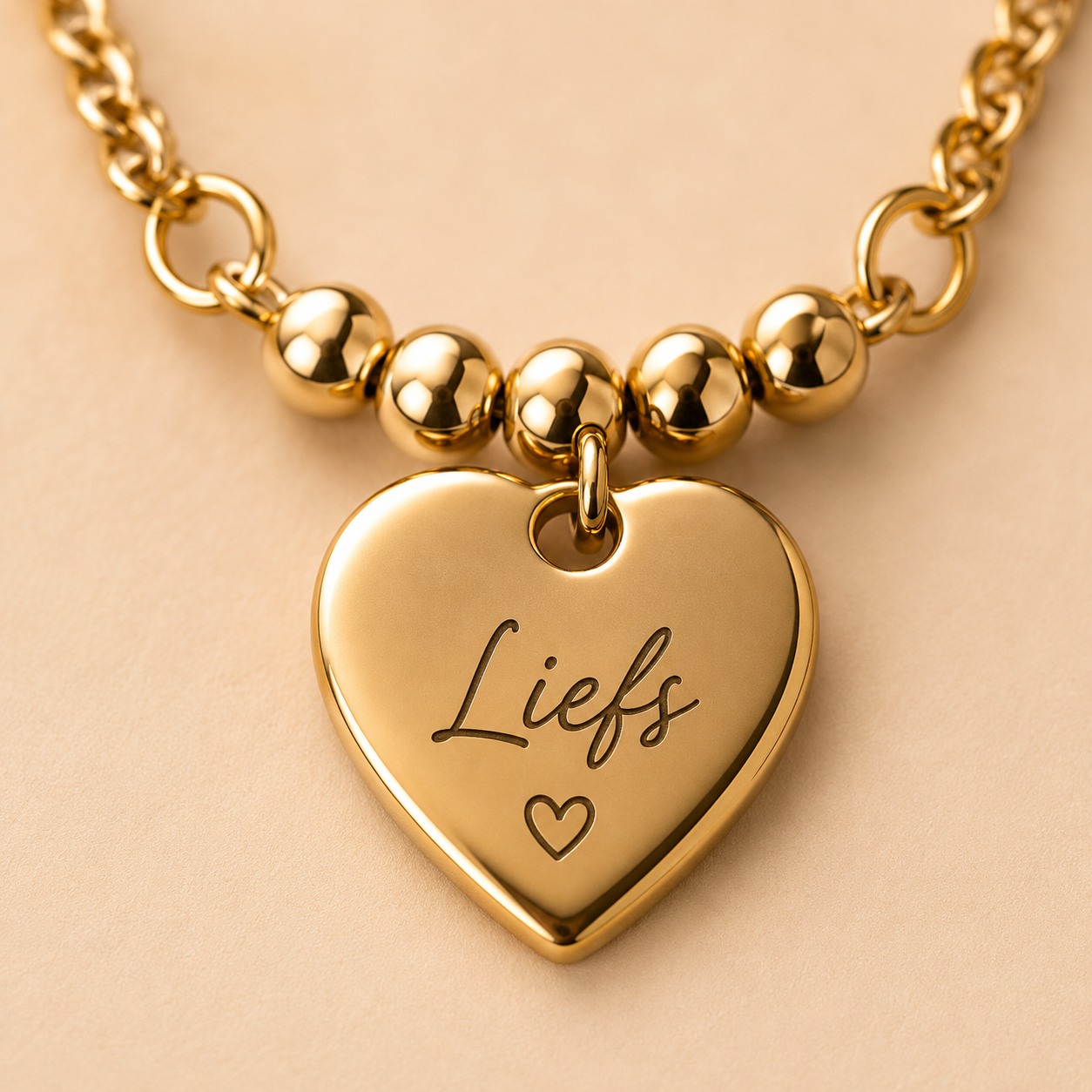 Hart Charm Armband RVS met Gravure