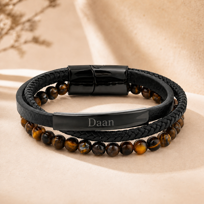 Gevlochten Leren Armband