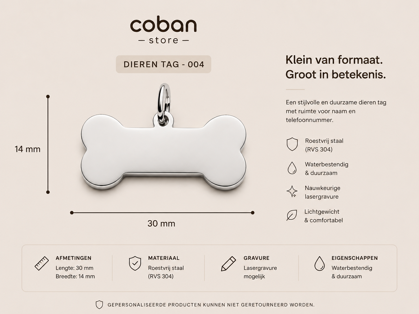 Bot penning zilver productweergave