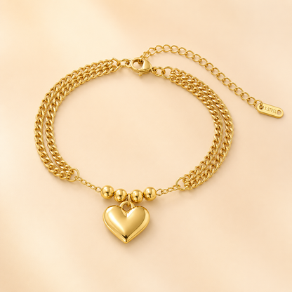 Hart Charm Armband RVS met Gravure