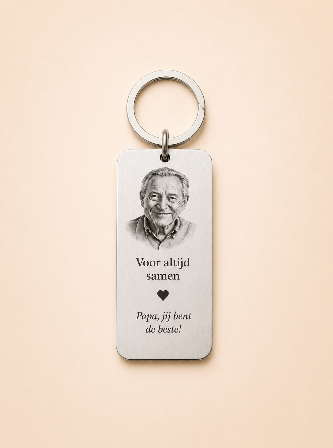 RVS memorial hanger met herdenkingsgravure en ketting