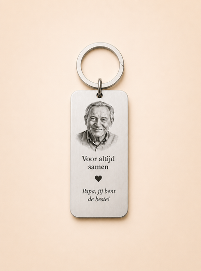 RVS memorial hanger met herdenkingsgravure en ketting