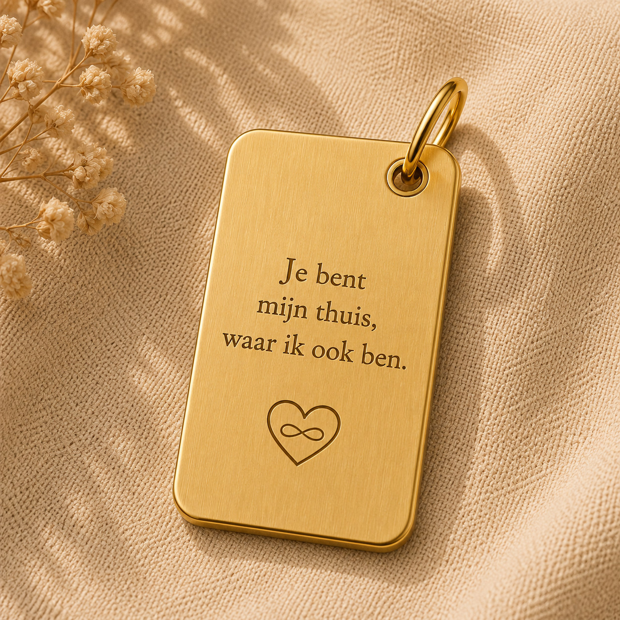 Rechthoekige ID tag zilver productweergave