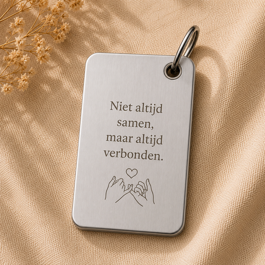 Rechthoekige RVS ID tag 30x50 mm zwart met gravure