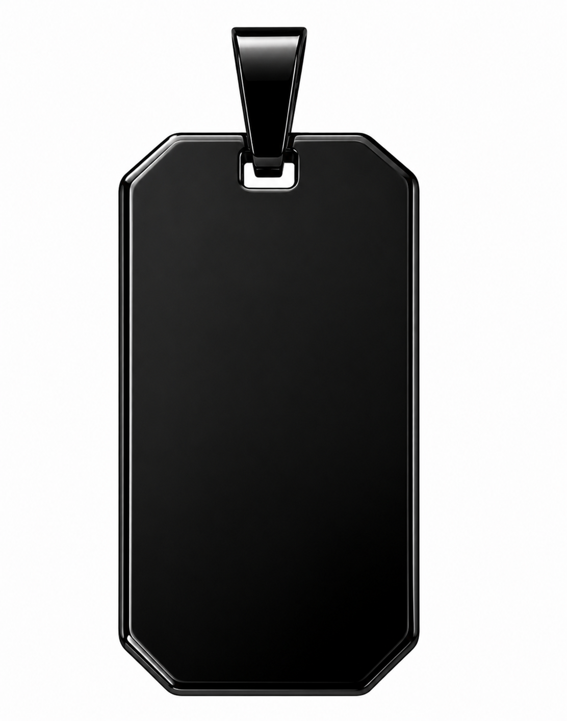 Close-up zwarte memorial hanger met gravure