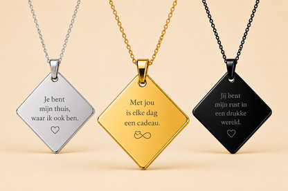 Vierkante hanger RVS goud productweergave
